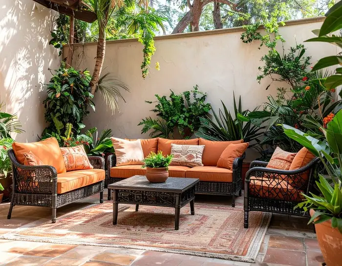 Le patio planté de la Villa Césaire